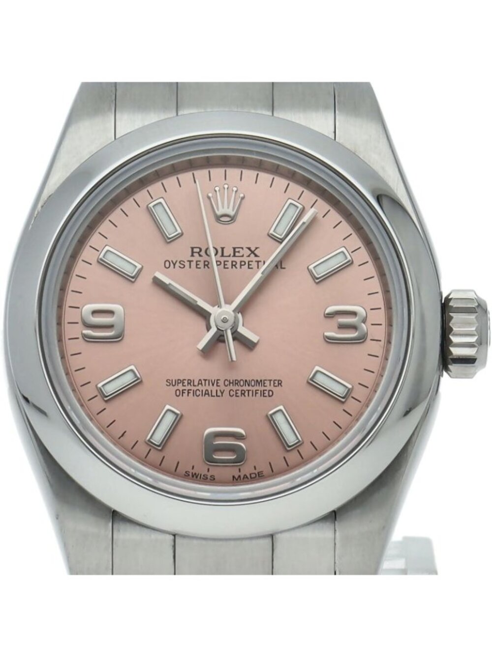 Rolex Oyster Perpetual 26 Watch SS Pink Polished